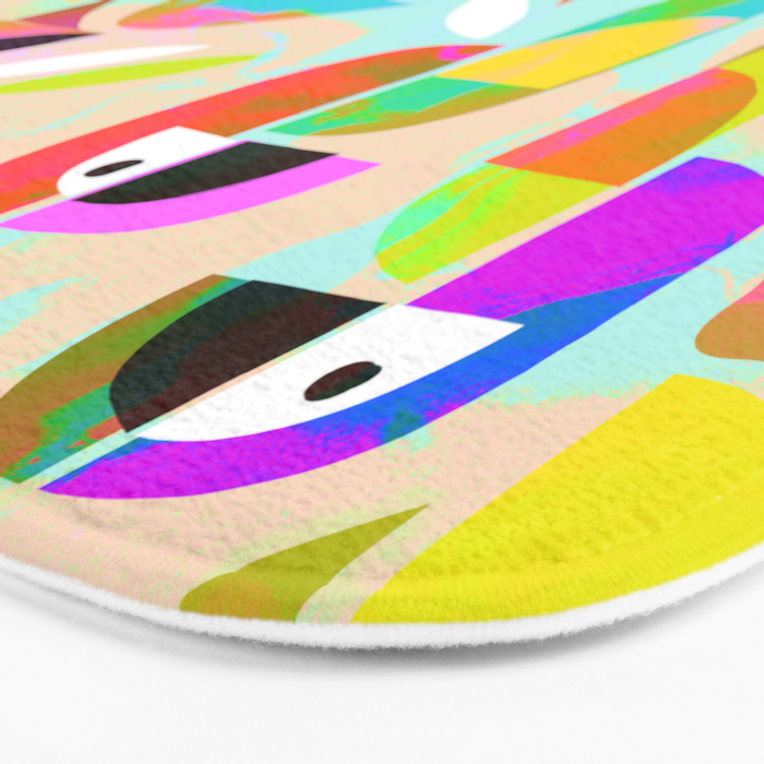 TROPICAL BIRD PATTERN COLLAGE Bath Mat Gallery Image 3