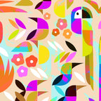 TROPICAL BIRD PATTERN COLLAGE Coffee Mug Gallery Image 2