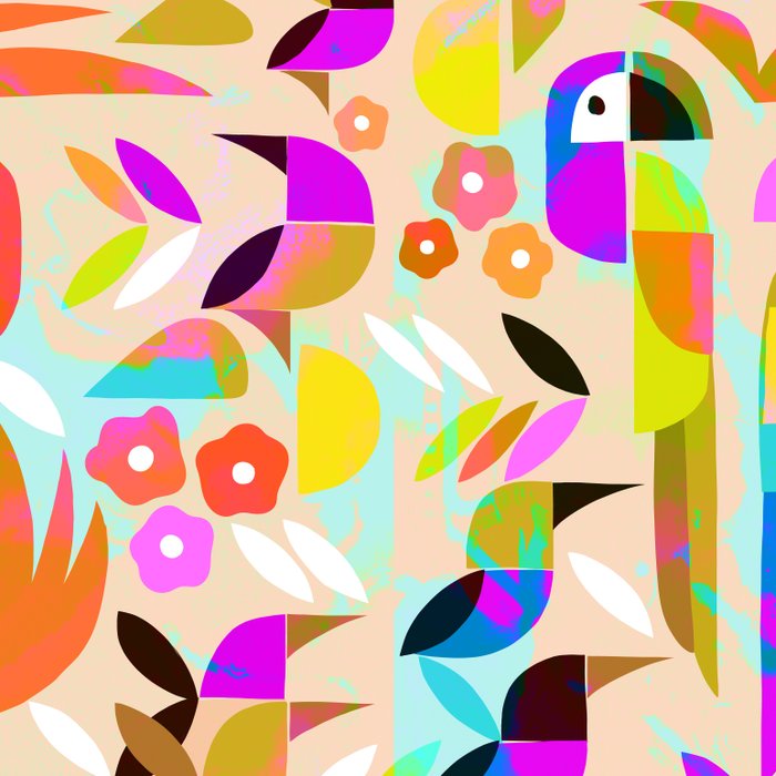 TROPICAL BIRD PATTERN COLLAGE Coffee Mug Gallery Image 2