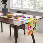TROPICAL BIRD PATTERN COLLAGE Table Runner Gallery Image 2