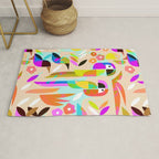 TROPICAL BIRD PATTERN COLLAGE Rug Gallery Image 1