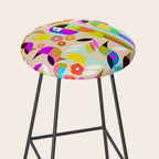 TROPICAL BIRD PATTERN COLLAGE Stool Gallery Image 2
