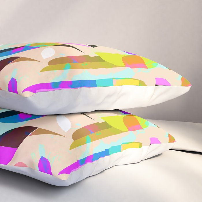 TROPICAL BIRD PATTERN COLLAGE Pillow Sham Gallery Image 3