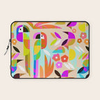 TROPICAL BIRD PATTERN COLLAGE Laptop Sleeve Gallery Image 1