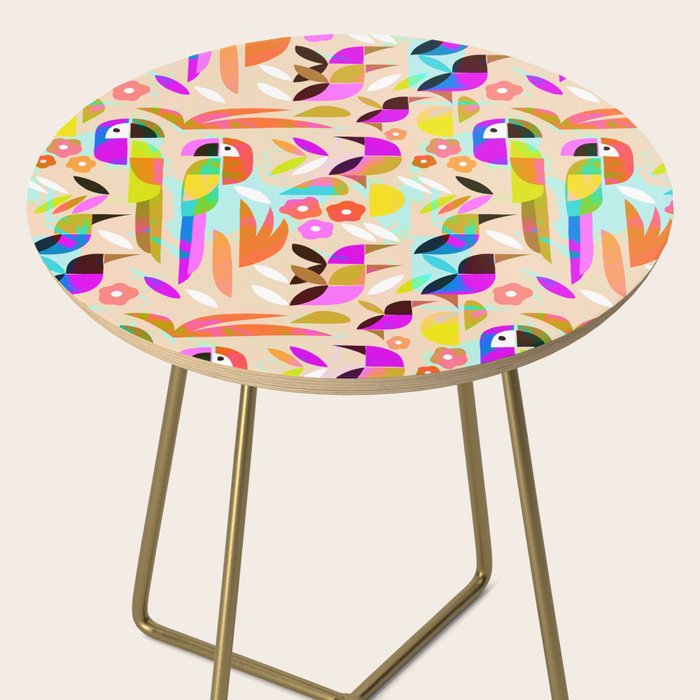 TROPICAL BIRD PATTERN COLLAGE Side Table Gallery Image 2