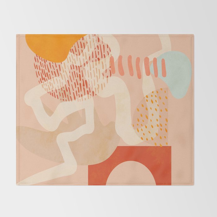 mid century modern abstract design II Throw Blanket Gallery Image 2