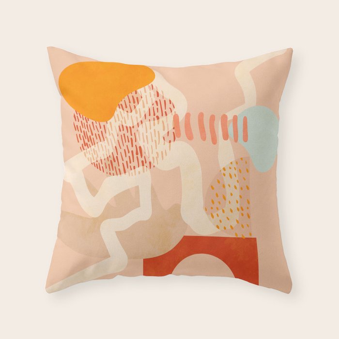 mid century modern abstract design II Throw Pillow Gallery Image 6