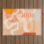 mid century modern abstract design II Outdoor Rug Gallery Image 1