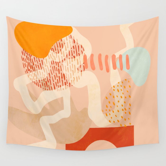 mid century modern abstract design II Wall Tapestry Gallery Image 4