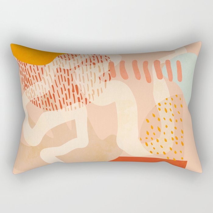 mid century modern abstract design II Rectangular Pillow Gallery Image 2