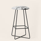 Black and White Beach Photography, Grey Lifeguard Stand, Gray Coastal Nautical Art Stool Gallery Image 1