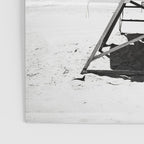 Black and White Beach Photography, Grey Lifeguard Stand, Gray Coastal Nautical Art Poster Gallery Image 3