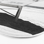Black and White Beach Photography, Grey Lifeguard Stand, Gray Coastal Nautical Art Bath Mat Gallery Image 3