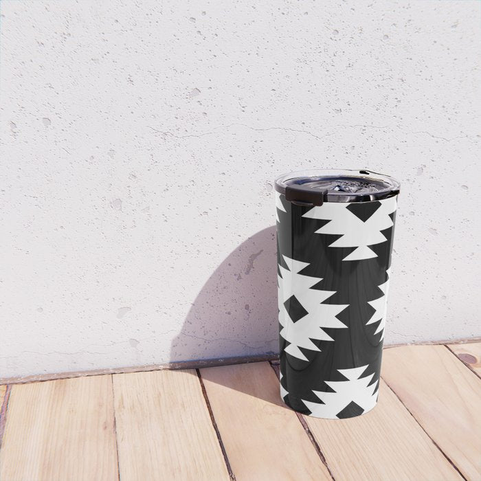 Southwestern  Black and White Travel Mug Gallery Image 4