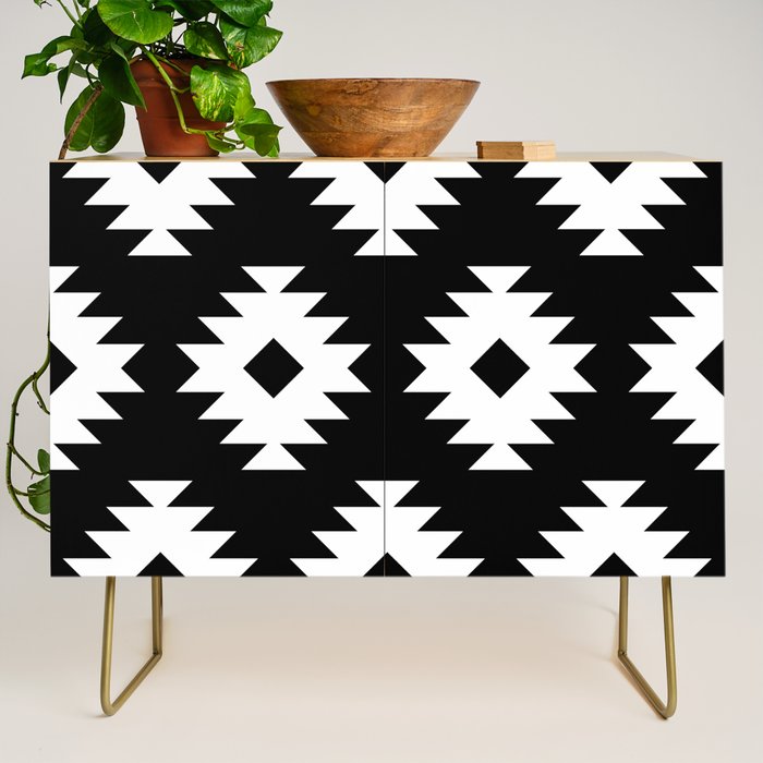 Southwestern  Black and White Credenza Gallery Image 1