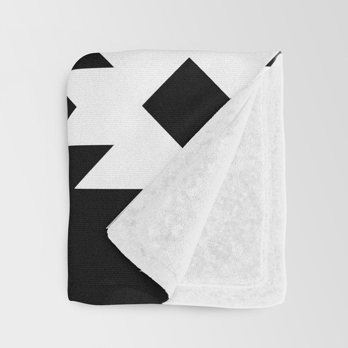 Southwestern  Black and White Throw Blanket Gallery Image 3