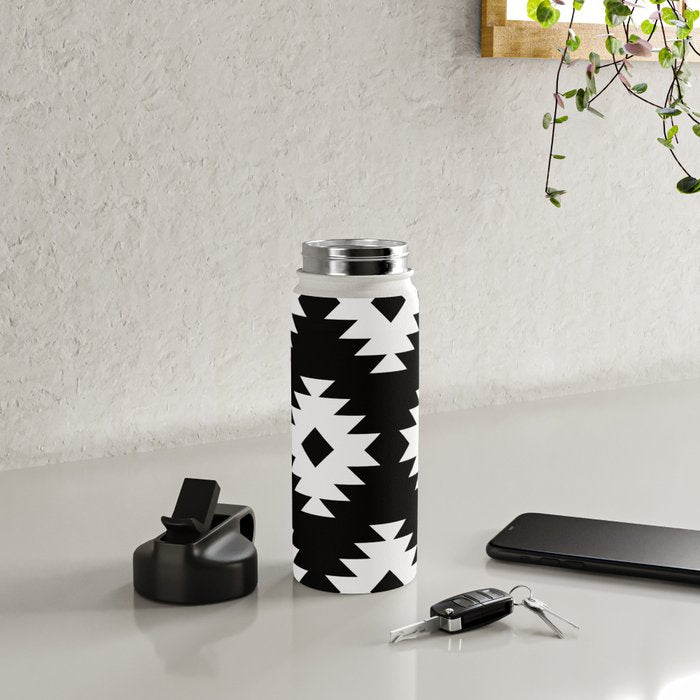 Southwestern  Black and White Water Bottle Gallery Image 4