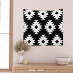 Southwestern  Black and White Wall Tapestry Gallery Image 2