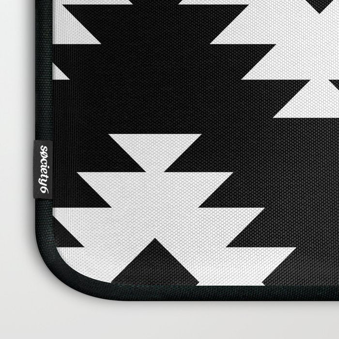Southwestern  Black and White Laptop Sleeve Gallery Image 3