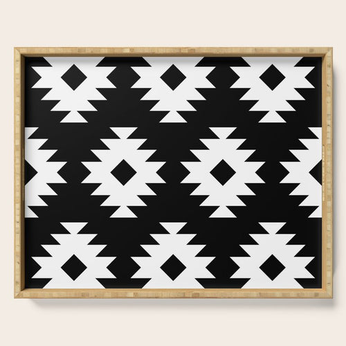 Southwestern  Black And White Serving Tray Gallery Image 1