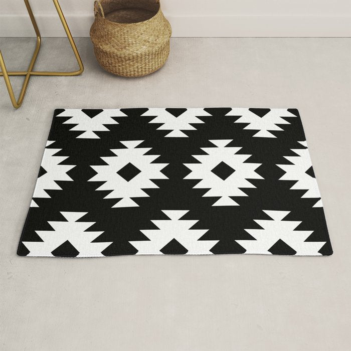Southwestern  Black and White Rug Gallery Image 1
