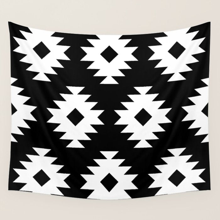 Southwestern  Black and White Wall Tapestry Gallery Image 4
