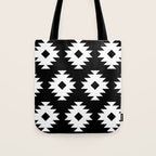 Southwestern  Black and White Tote Bag Gallery Image 1