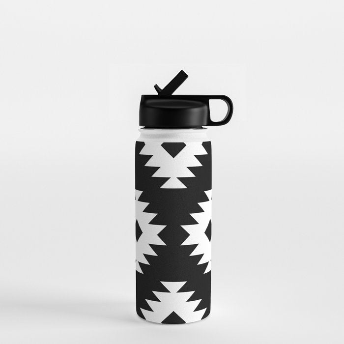 Southwestern  Black and White Water Bottle Gallery Image 1