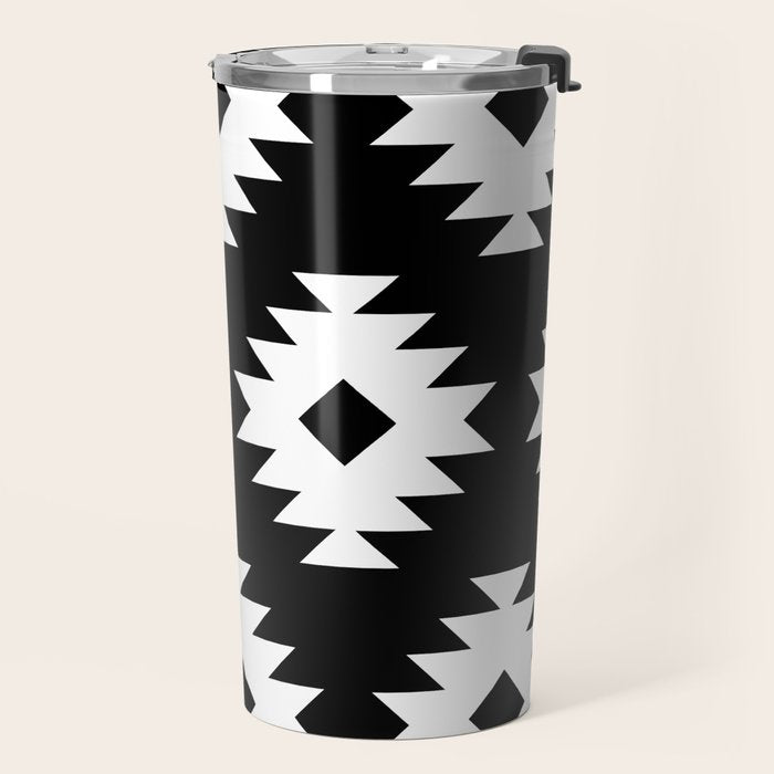 Southwestern  Black and White Travel Mug Gallery Image 2