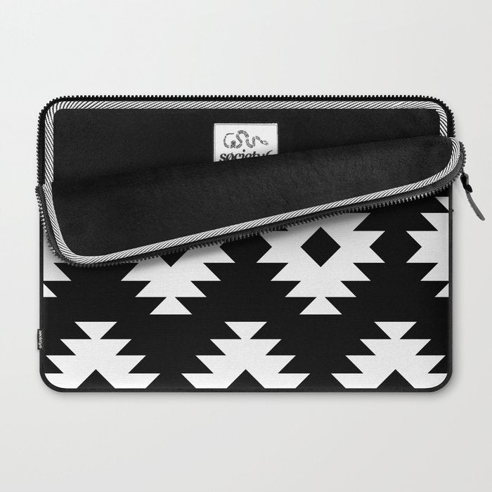 Southwestern  Black and White Laptop Sleeve Gallery Image 2