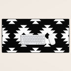 Southwestern  Black and White Desk Mat Gallery Image 1