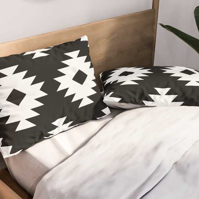 Southwestern  Black and White Pillow Sham Gallery Image 2
