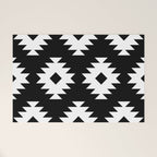 Southwestern  Black and White Welcome Mat Gallery Image 1