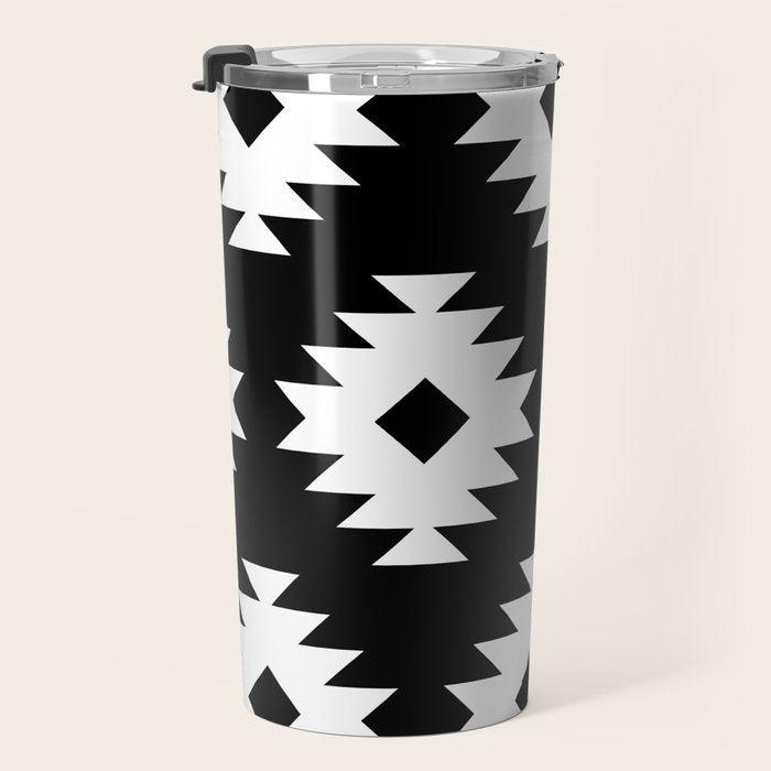 Southwestern  Black and White Travel Mug Gallery Image 3