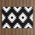 Southwestern  Black and White Outdoor Rug Gallery Image 1