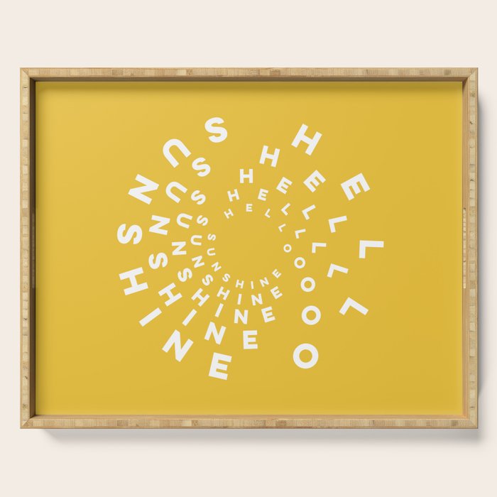 Hello Sunshine #positivity #typography Serving Tray Gallery Image 1