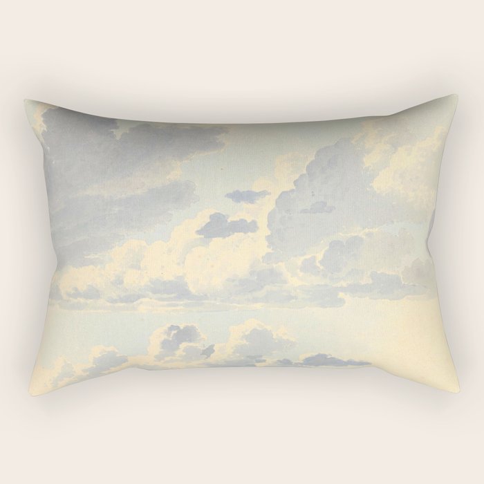 Watercolor Painting Sunrise Clouds Rectangular Pillow Gallery Image 2