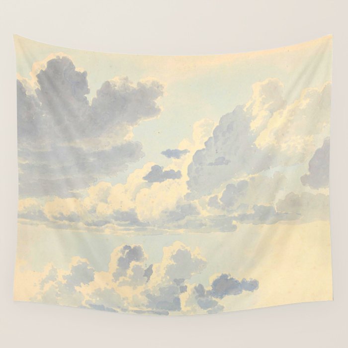 Watercolor Painting Sunrise Clouds Wall Tapestry Gallery Image 4