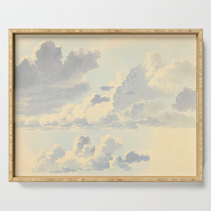 Watercolor Painting Sunrise Clouds Serving Tray Gallery Image 1
