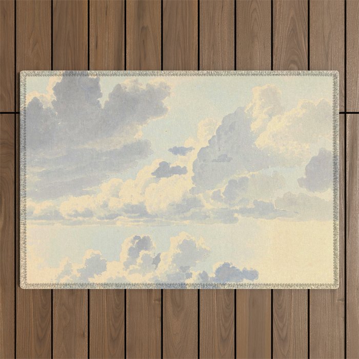 Watercolor Painting Sunrise Clouds Outdoor Rug Gallery Image 1