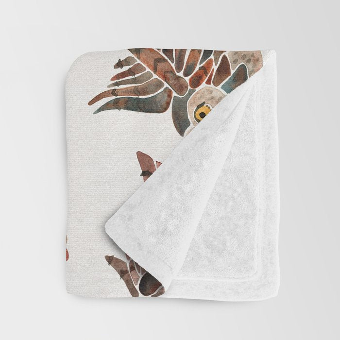 Owls in Flight - Brown Palette Throw Blanket Gallery Image 3