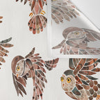 Owls in Flight - Brown Palette Wall Tapestry Gallery Image 3