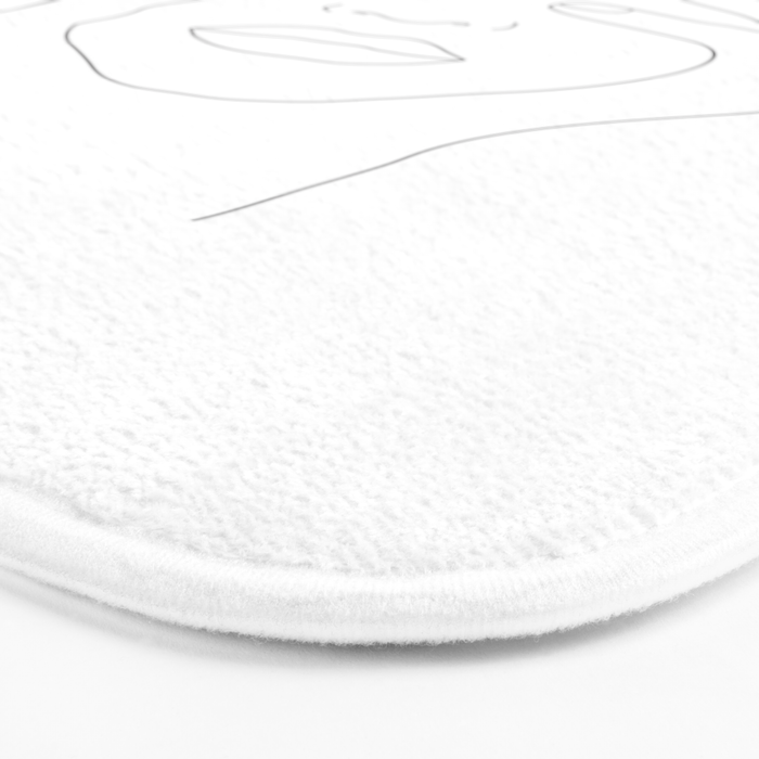 Minimal Line Art Woman with Hands on Face Bath Mat Gallery Image 3