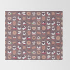 Cookie & cream & penguin - brown  pattern Throw Blanket Gallery Image 2