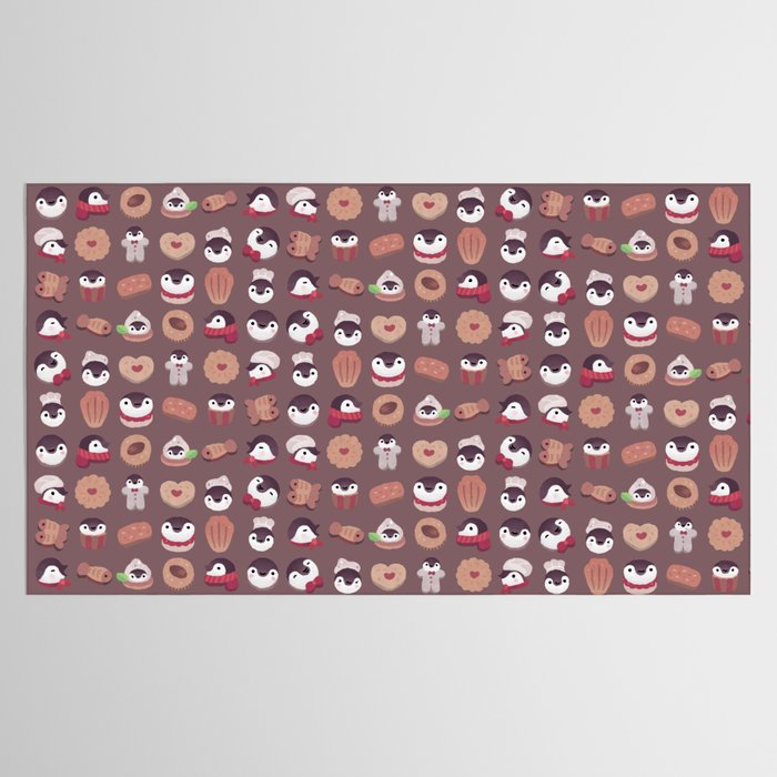 Cookie & cream & penguin - brown  pattern Tablecloth Gallery Image 2
