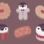 Cookie & cream & penguin - brown  pattern Coffee Mug Gallery Image 2