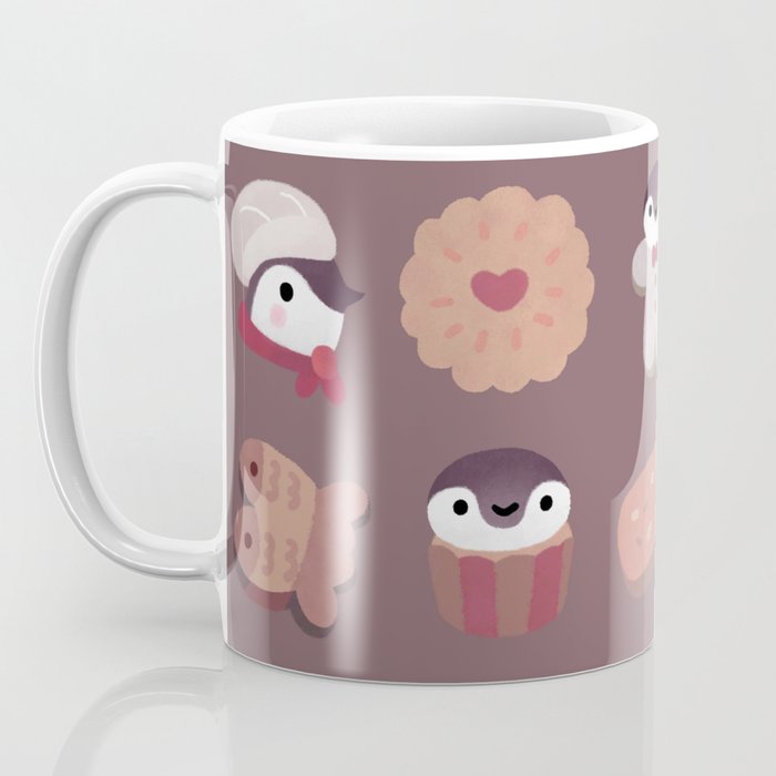 Cookie & cream & penguin - brown  pattern Coffee Mug Gallery Image 3