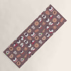 Cookie & cream & penguin - brown  pattern Yoga Mat Gallery Image 1