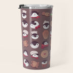 Cookie & cream & penguin - brown  pattern Travel Mug Gallery Image 3