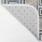Greek Key Ornament - Greek Meander -Abalone and gold Bath Mat Gallery Image 2